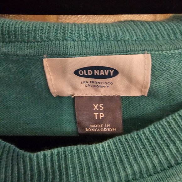 Old Navy Split Side Teal Sweater - Extra Small - Picture 3 of 4